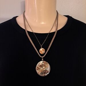 Coldwater Creek Double Layer Pendant Necklace